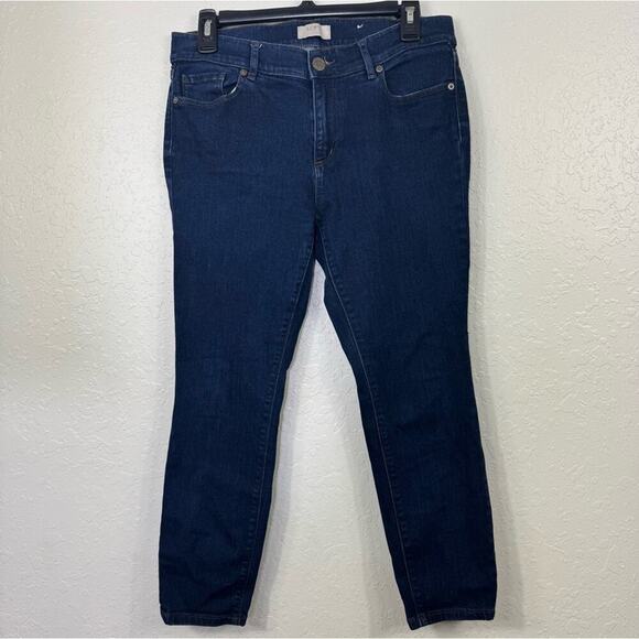 LOFT Women's Deep Indigo Skinny size 8 petite Capri cropped casual Jeans - Picture 1 of 8